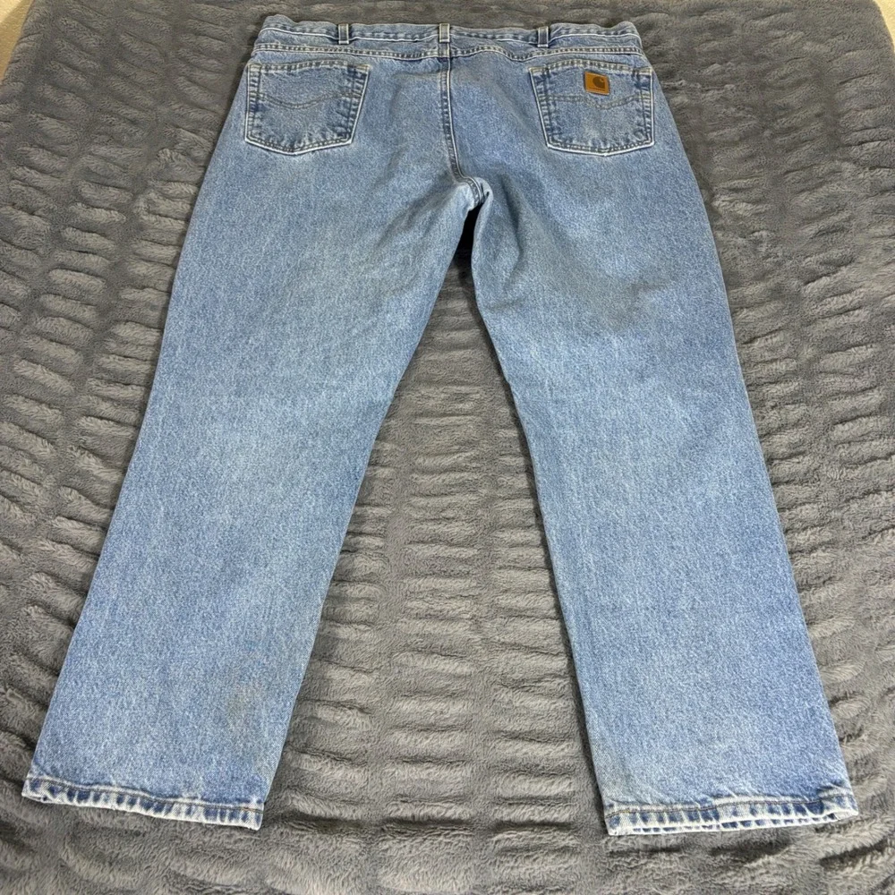 Carhartt B18-STW Mens 44x30 Traditional Fit Straight Leg Stonewash Blue Jeans